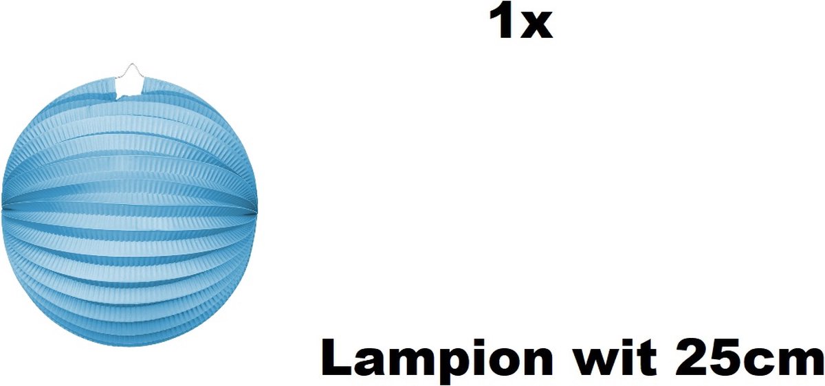Lampion baby blauw 25cm - festival thema feest verjaardag party papier BBQ strand licht fun