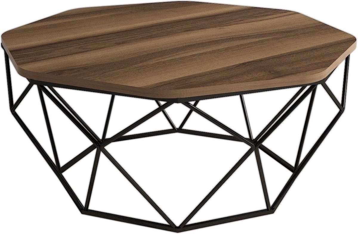 Skye Decor Salontafel - Stijlvol Walnoot Design - 90x38x90cm - Duurzaam Melamine Materiaal Bruin