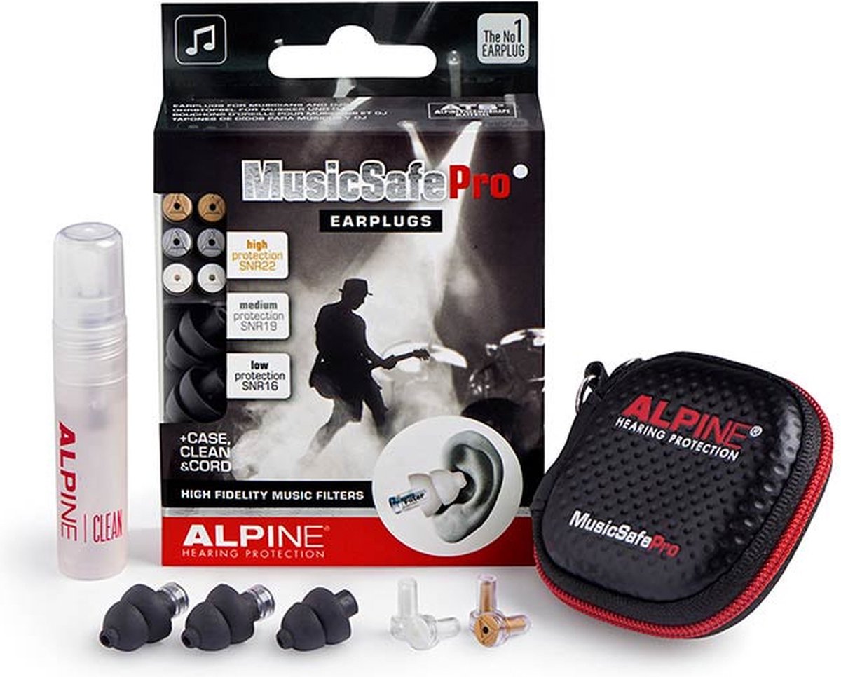 MusicSafePro Alpine Gehoorbescherming ALP-MSP-BK Zwart