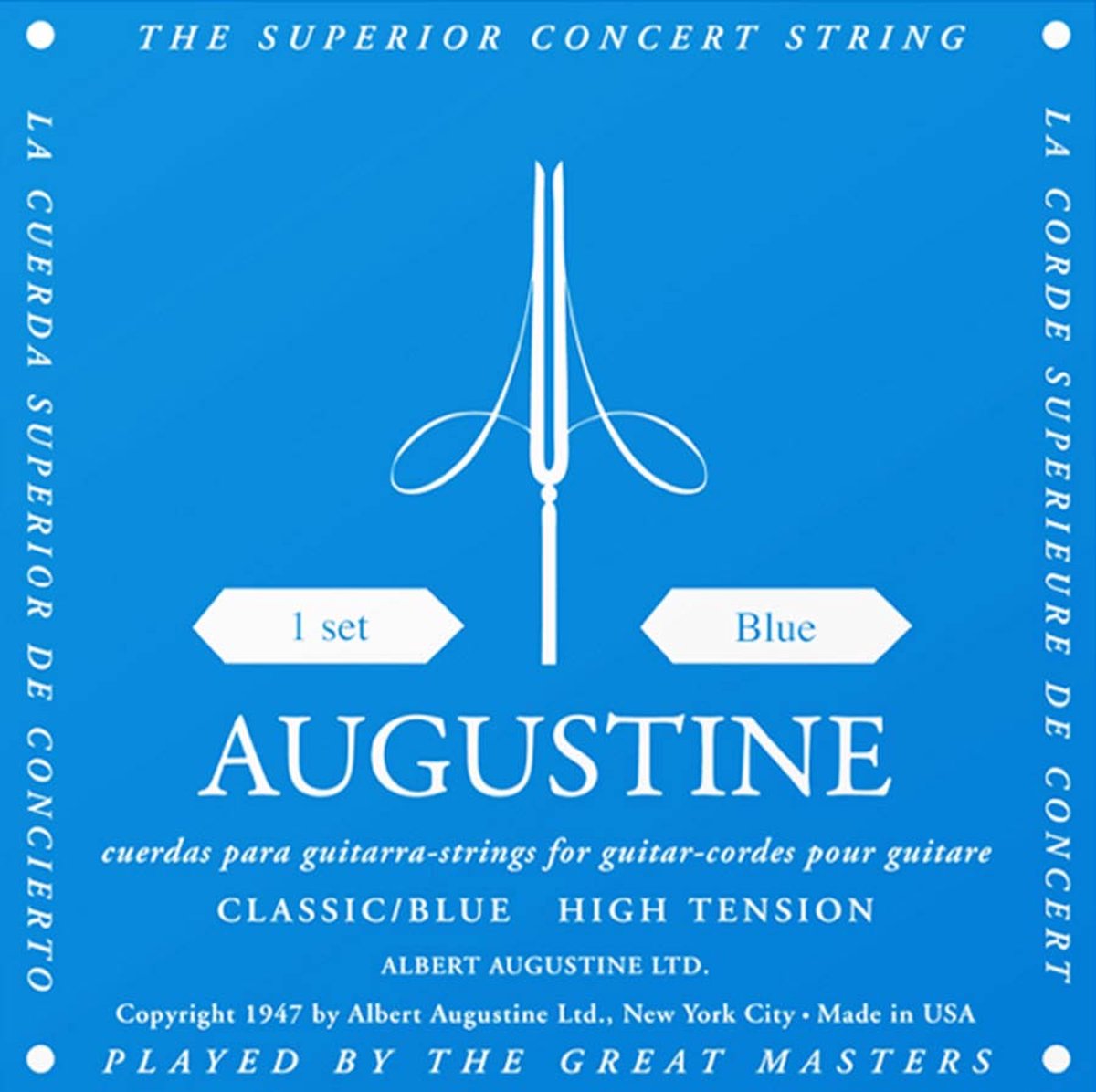 Augustine AU-CLBU Blue snaren set classic, regular tension trebles & high tension basses