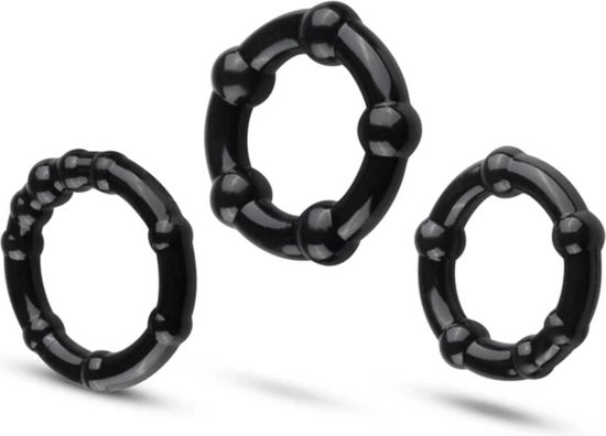 Cockring Set Super Stretch - Zwart