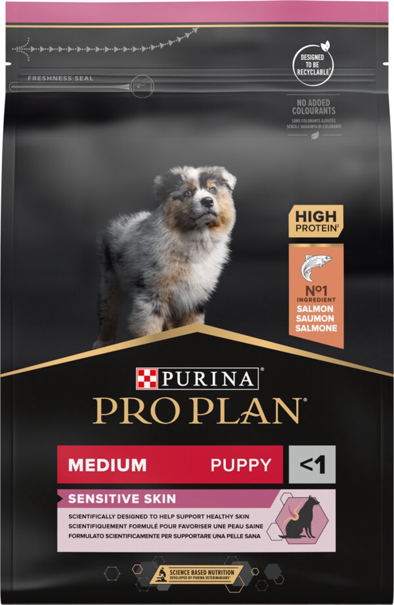 Pro Plan Medium Puppy Sensitive Skin - Zalm - 12 kg (4x3 kg)