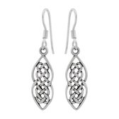 Zilveren oorbellen | Hangers | Zilveren oorhangers, dubbele Keltische knoop