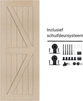 Barnwood Originals Houten Schuifdeur - 100x215 cm - zelfmontage - inclusief schuifdeursysteem en handgreep