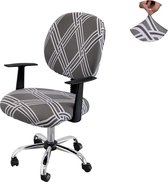 Housse de chaise de bureau Grigia Line , housse de chaise de bureau Spandex 2 pièces, housses de chaise de bureau universelles rotatives lavables pour accoudoirs d'ordinateur
