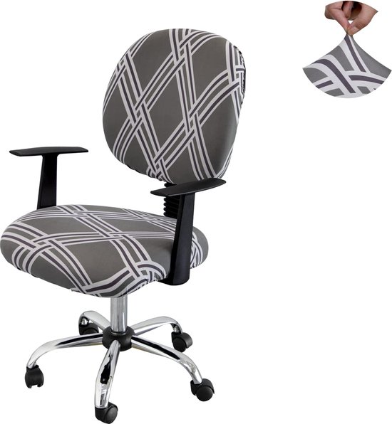 Housse de chaise de bureau Grigia Line , housse de chaise de bureau Spandex  2 pièces,... | bol.com