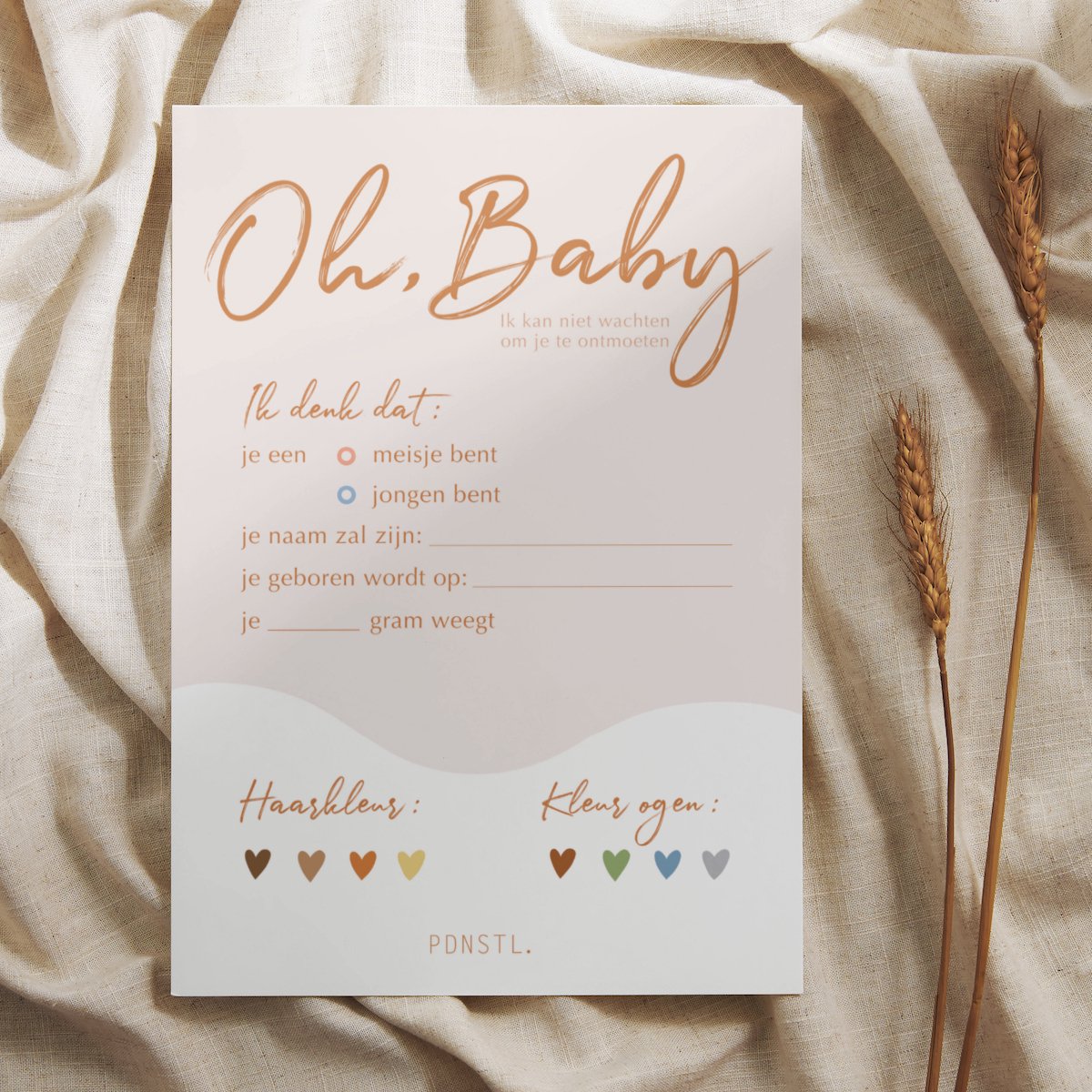 Babyshower invulkaarten - 20 stuks - jongen en meisje - Babyvoorspellingskaarten - Gender Reveal - Beige - Nude - 20 stuks op Prijzenvolger.com