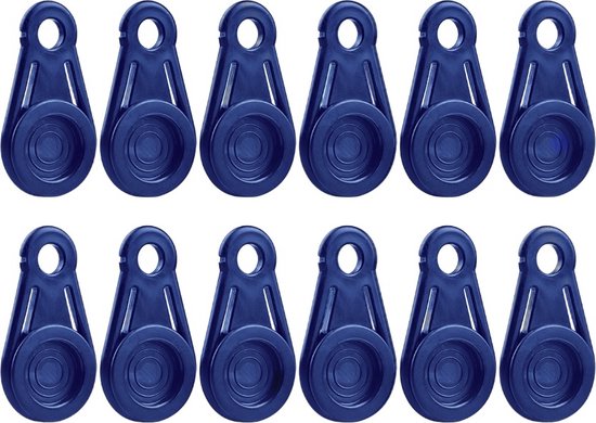 PD® Zeilklemmen - Zeilclips met oog - Zeilclipset - Blauw - 12 stuks van PD — afbeelding 5