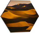 Dibond Hexagon - Zandbergen in de Woestijn - 30x26.1 cm Foto op Hexagon (Met Ophangsysteem)