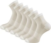 6 paires de Chaussettes de sport Compression Quarter - SQOTTON® - Blanc cassé - Taille 35-38