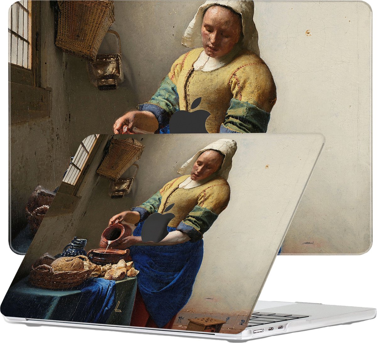 Lunso - Geschikt voor MacBook Air 15 inch (2023) - cover hoes - Vermeer Melkmeisje - Vereist model A2941
