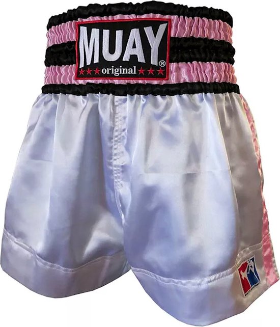 Muay Thai Short - wit/roze S