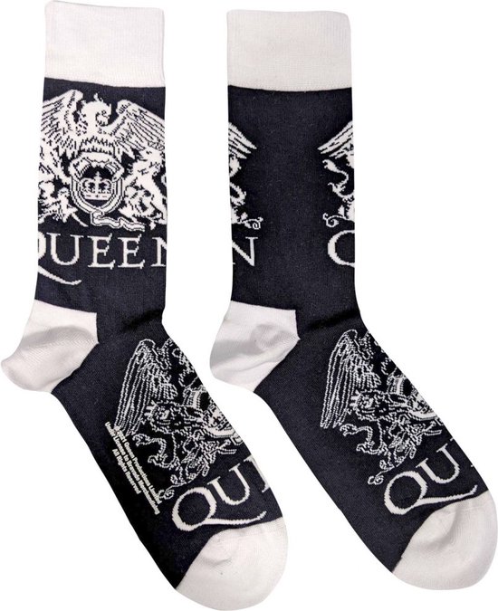Queen - White Crests Sokken - EU 40-45 - Blauw/Wit