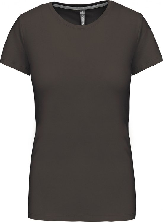 T-shirt Dames 3XL Kariban Ronde hals Korte mouw Dark Grey 100% Katoen