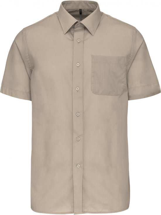 Overhemd Heren 3XL Kariban Korte mouw Beige 65% Polyester, 35% Katoen