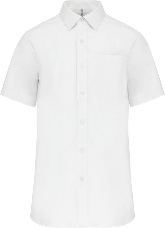 Overhemd Heren XXL Kariban Korte mouw White 100% Katoen