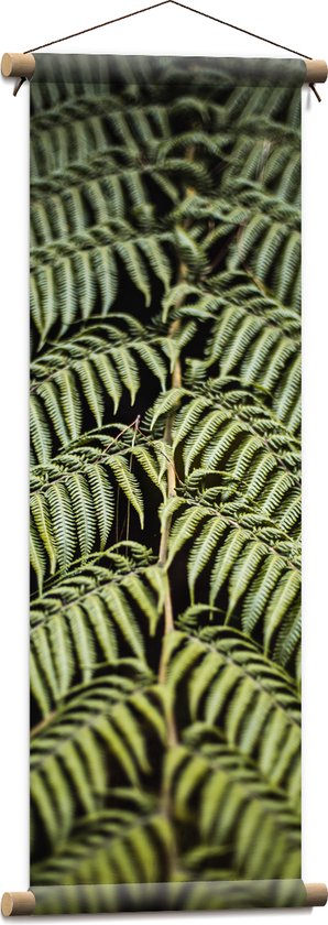 Textielposter - Varen - Blad - Bloem - Plant - Groen - Natuur - 30x90 cm Foto op Textiel