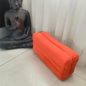 Yoga blok - Traditionele Thaise Kapok Yoga Ondersteuning Blok Kussen - Meditatie Kussen rechthoek - 35x15x10cm - effen oranje