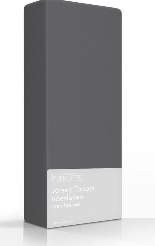 Comfortabele Jersey Topper Hoeslaken Antraciet | 150x200 | Rondom Elastiek | Dikke Kwaliteit