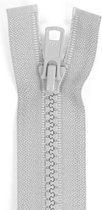 Deelbare rits 50cm licht grijs - polyester stevige rits met bloktandjes