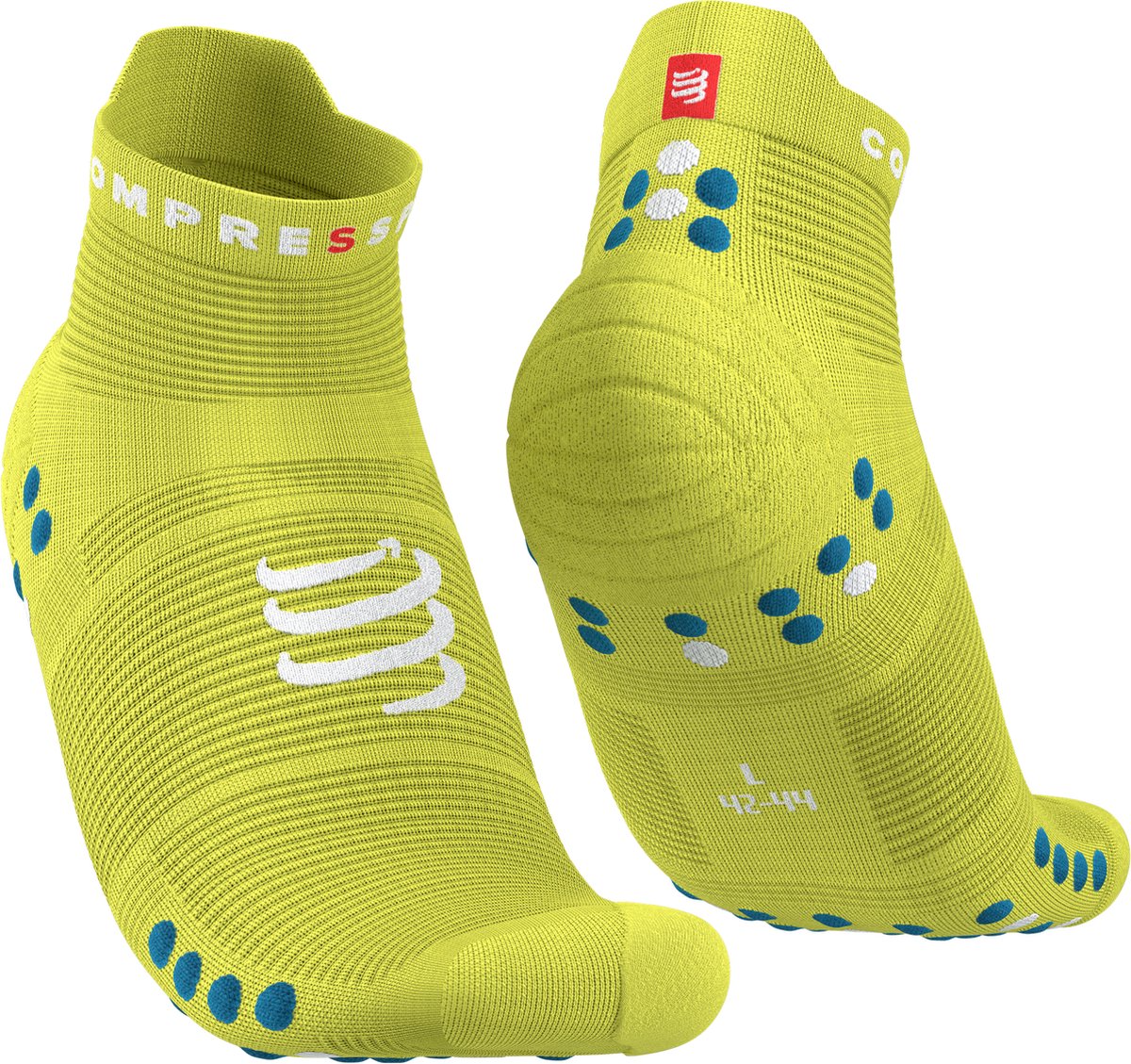 Pro Racing Socks v4.0 Run Low - Primerose/Fjord Blue- Hardloopsokken