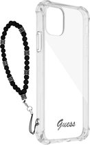 Schokbestendige Hoes Geschikt voor Apple iPhone 12/12 Pro Pearl Jewel Black Strap Guess