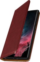 Wallet case geschikt voor Samsung Galaxy S22 Ultra Stand Function Bruin