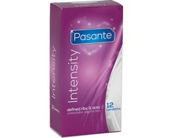 Pasante Intensity - Condooms met Ribbels en Nopjes - Ribs & Dots - 12 stuks