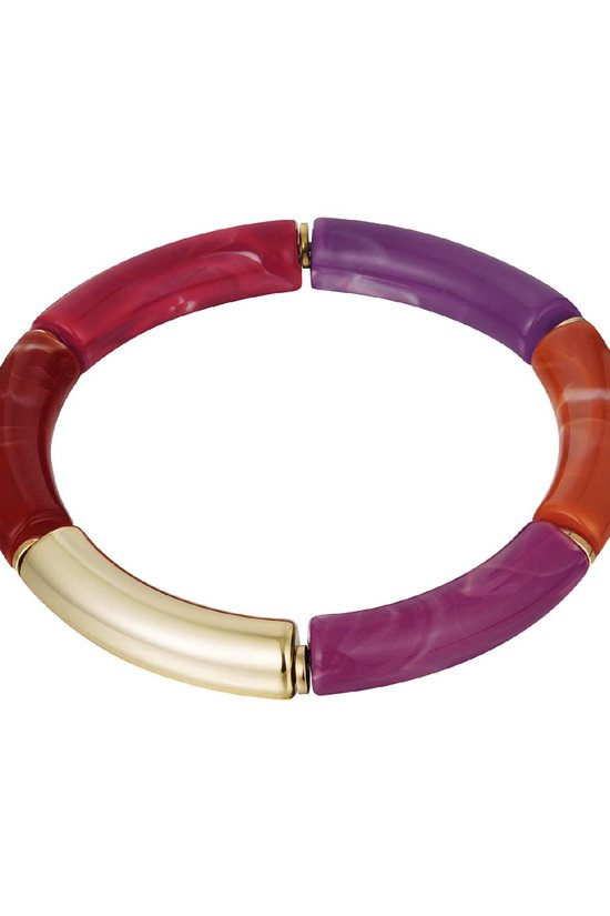 Yehwang - Tube armband - meerkleurig Paars Acryl