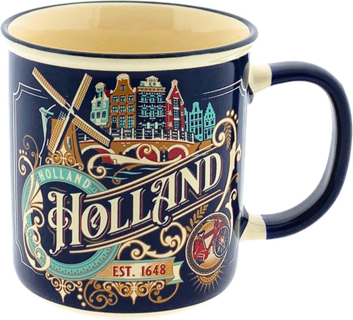 Beker Vintage - Holland - 350 ml - Mok XL - Souvenir - Relatiegeschenk