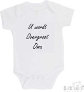 Soft Touch Romper "U wordt overgroot opa" Unisex Katoen Wit/zwart Maat 56/62 Zwangerschap aankondigen - Bekendmaking zwangerschap - Zwangerschapsaankondiging