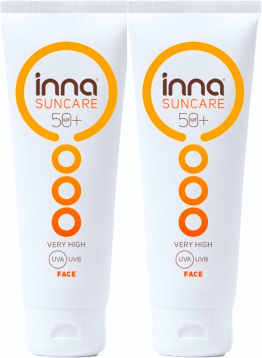 Inna Suncare Zonnebrand Creme Gezicht SPF 50 - Huidvriendelijke Zonnebrandcrème voor Zwangere Vrouwen - Zonnecrème - 2 x 50 ml