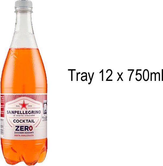 SAN PELLEGRINO | Cocktail ZERO (sans sucre) | Barquette 12x Bouteille PET 750ml