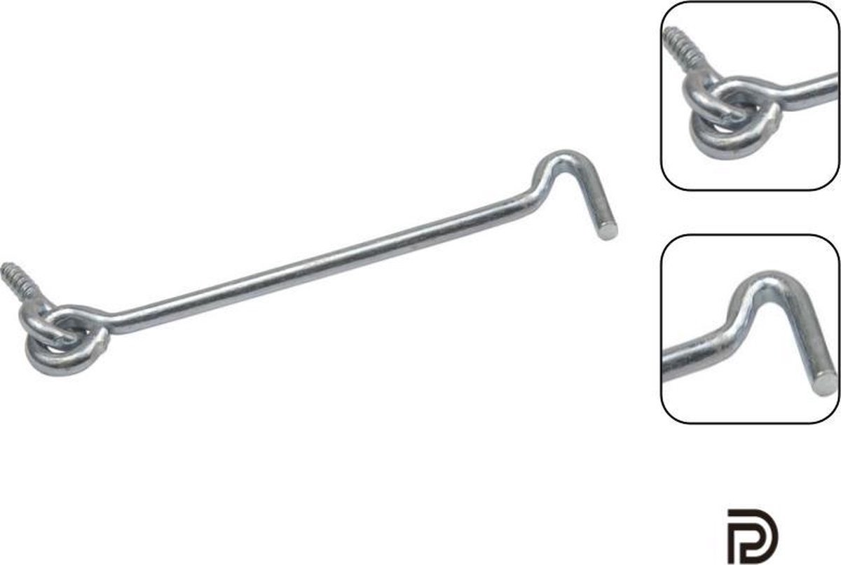PD® - Windhaak 20cm - Windhaak met schroefoog 200mm - Deurvastzetter voor buiten en binnen - Haak voor het open houden van deuren