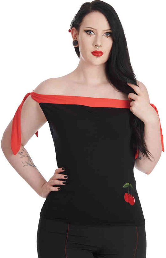 Banned - Sweet Summer Mouwloze top - S - Rood