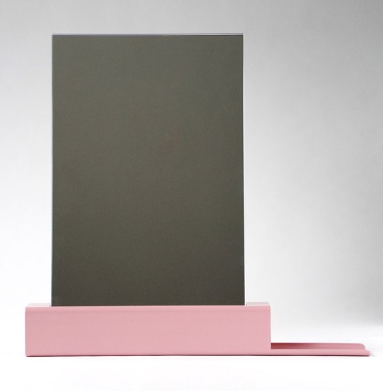 Industriele wandspiegel Metaal Atelier de Veer Mirror One (M1)-Roze wandspiegel - medium - plateau rechts