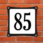 Namengigant Huisnummerbord Emaille-Look - Nummer 85 - Standaard - 10 x 10 cm | incl. schroeven