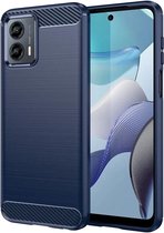 Motorola Moto G 5G Hoesje Geborsteld TPU Flexibele Back Cover Blauw