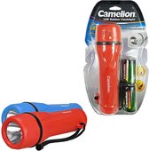 Camelion rubber zaklamp inclusief 2x D R20 batterijen - Blauw