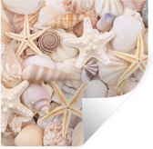 Muurstickers - Sticker Folie - Zeesterren - Schelpen - Strand - Zomer - 50x50 cm - Plakfolie - Muurstickers Kinderkamer - Zelfklevend Behang - Zelfklevend behangpapier - Stickerfolie