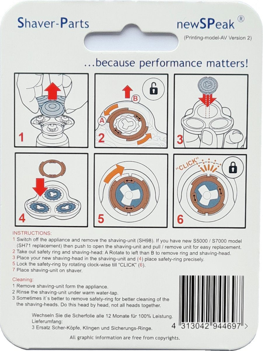 Shaver-Parts Alt Sh98 Scheerhoofd - afbeelding 3