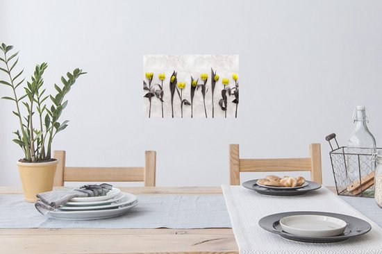 Stickers muraux - Film autocollant - Fleurs - Tulipes - Marbre - 30x20 cm - Film adhésif - Stickers muraux Chambre d'enfant - Papier peint autocollant