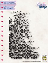 TXCS023 Nellie Snellen Texture clearstamp - textuur stempel franse lelie - achtergrond - floral corner - background French lilies