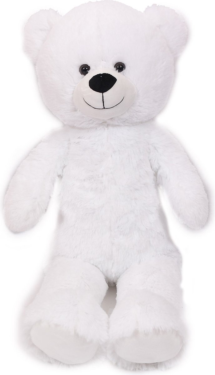 PIA Soft Toys - Pluche Knuffeldier Beer zittend wit - 50 cm