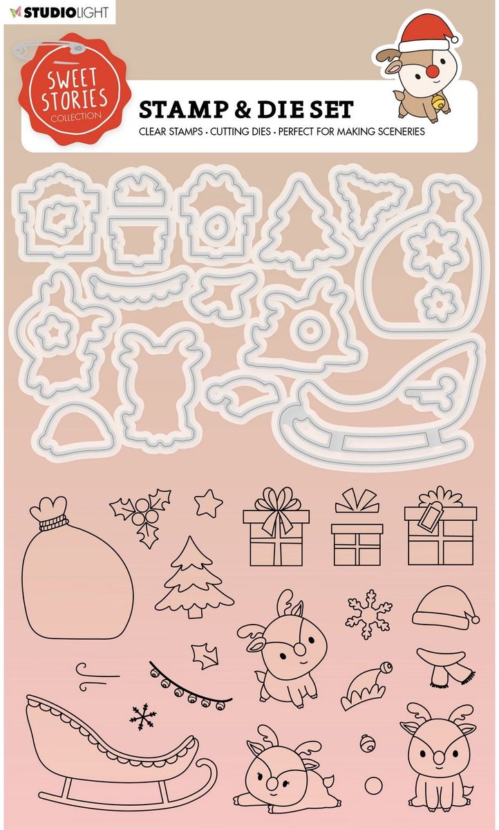 Studio Light Sweet Stories Stamp & Cutting Die Reindeers