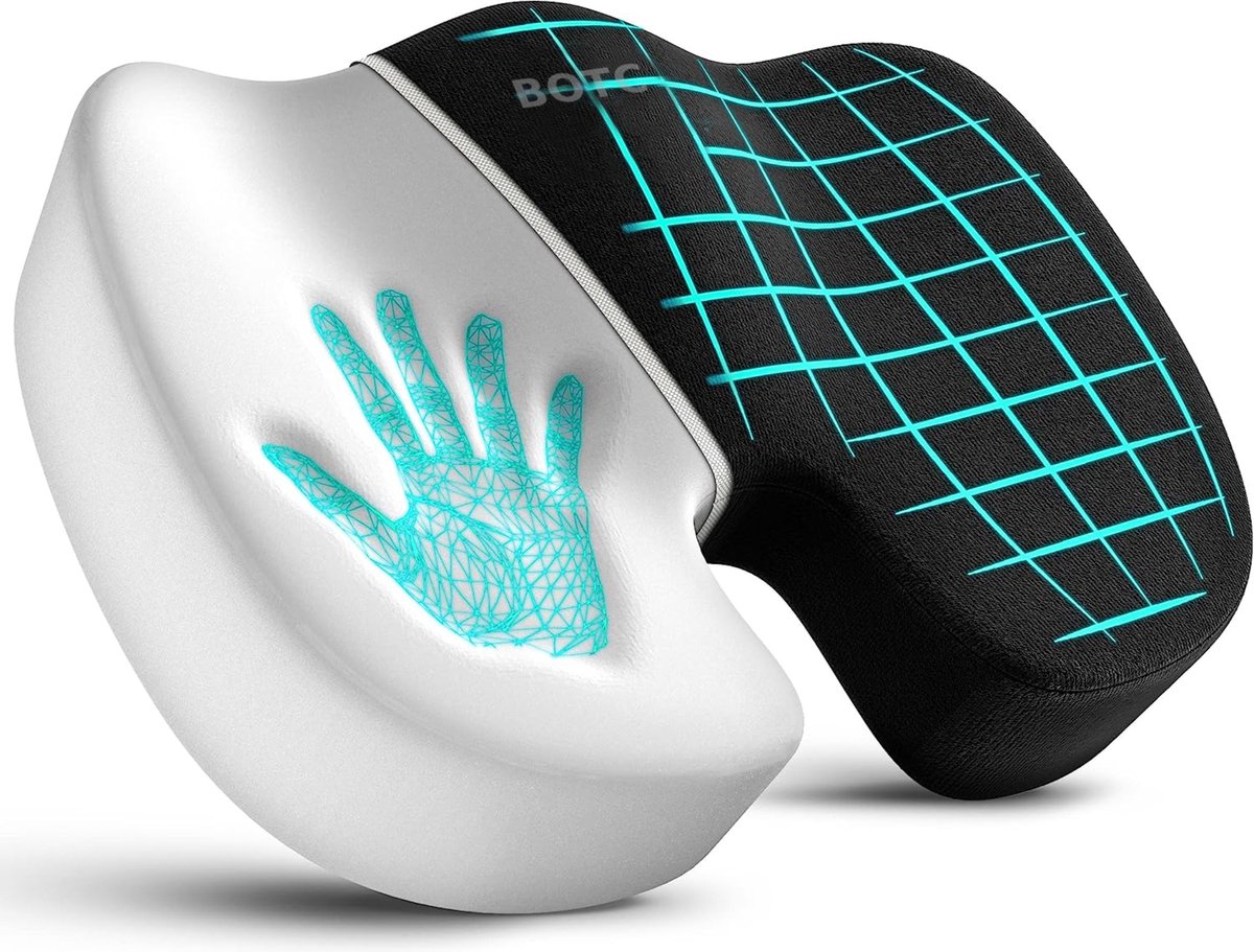 Sleeptight Zitkussen Orthpedisch Met Band Stuitkussen Voor Pijnlijke Stuit Ergonomisch Wigkussen Zitverhoger Auto Stoelverhoger 45cm 2735998634