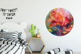 WallCircle - Stickers muraux - Cercle Papier Peint - Peinture à l'Huile - Art - Abstrait - Coloré - 100x100 cm - Cercle Mural - Auto Adhésif - Sticker Papier Peint Rond XXL