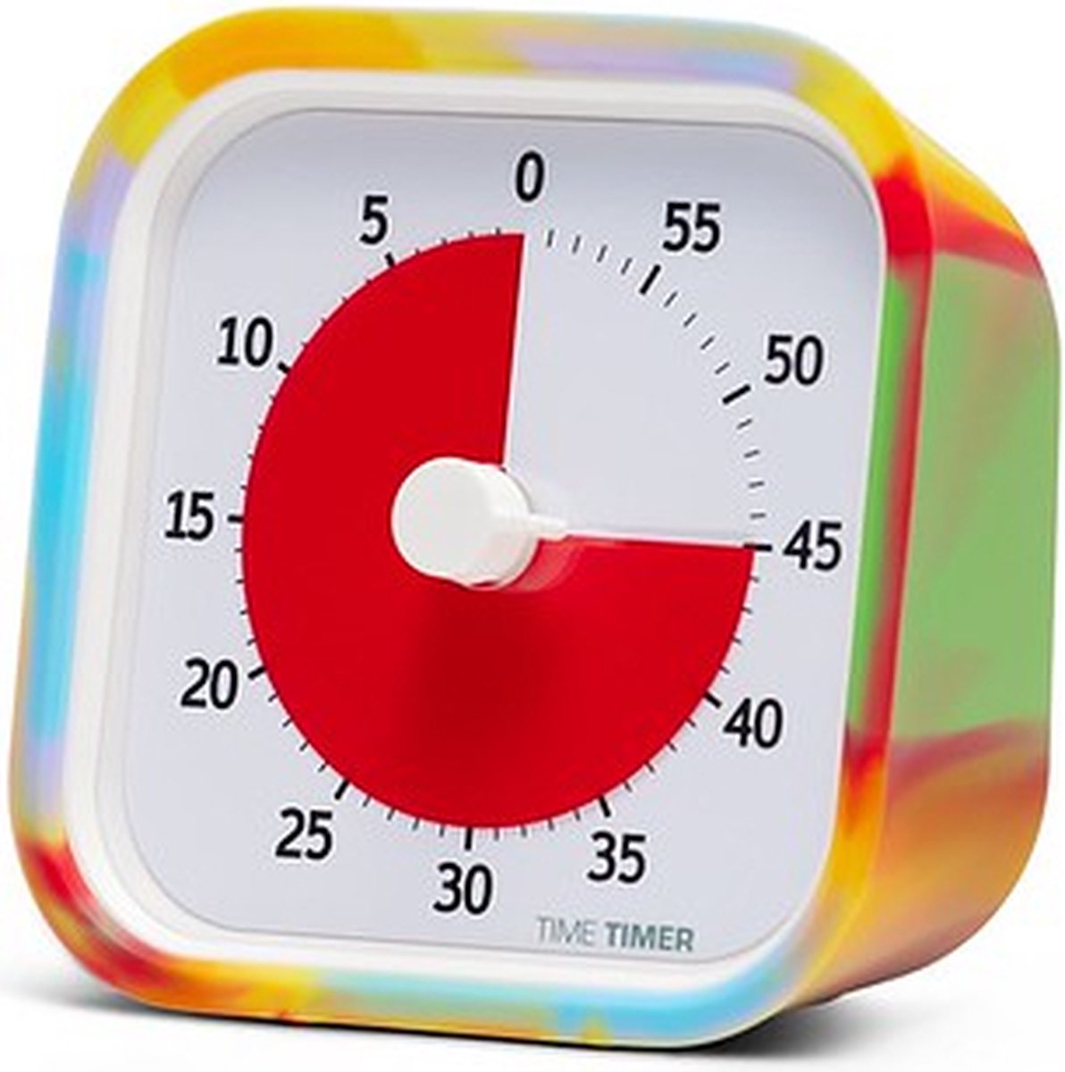 Time Timer Original MOD Tie Dye - Visuele Countdown Timer - Tijdklok - Tijdmanagement Tool - School, Thuis, Kantoor - Optioneel Alarm - Geen Luid Getik