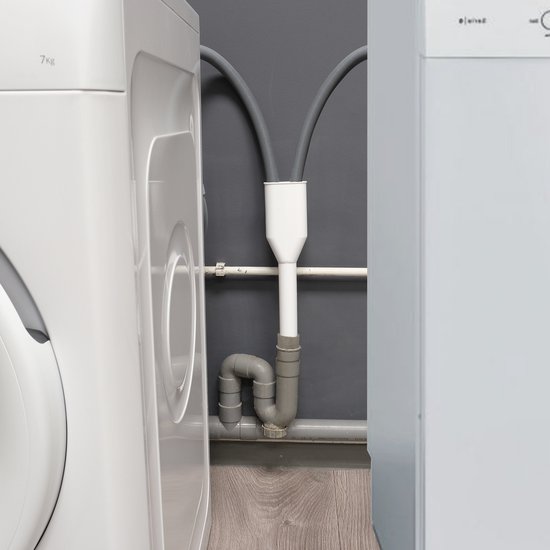 Scanpart duo afvoerpijp wasmachine en droger 40 mm - Wit PVC Y-stuk - Scanpart
