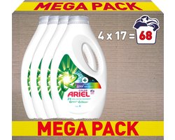Ariel Vloeibaar Wasmiddel +Touch Van Lenor Unstoppables - Kleur - 4 x 17 Wasbeurten - Voordeelverpakking